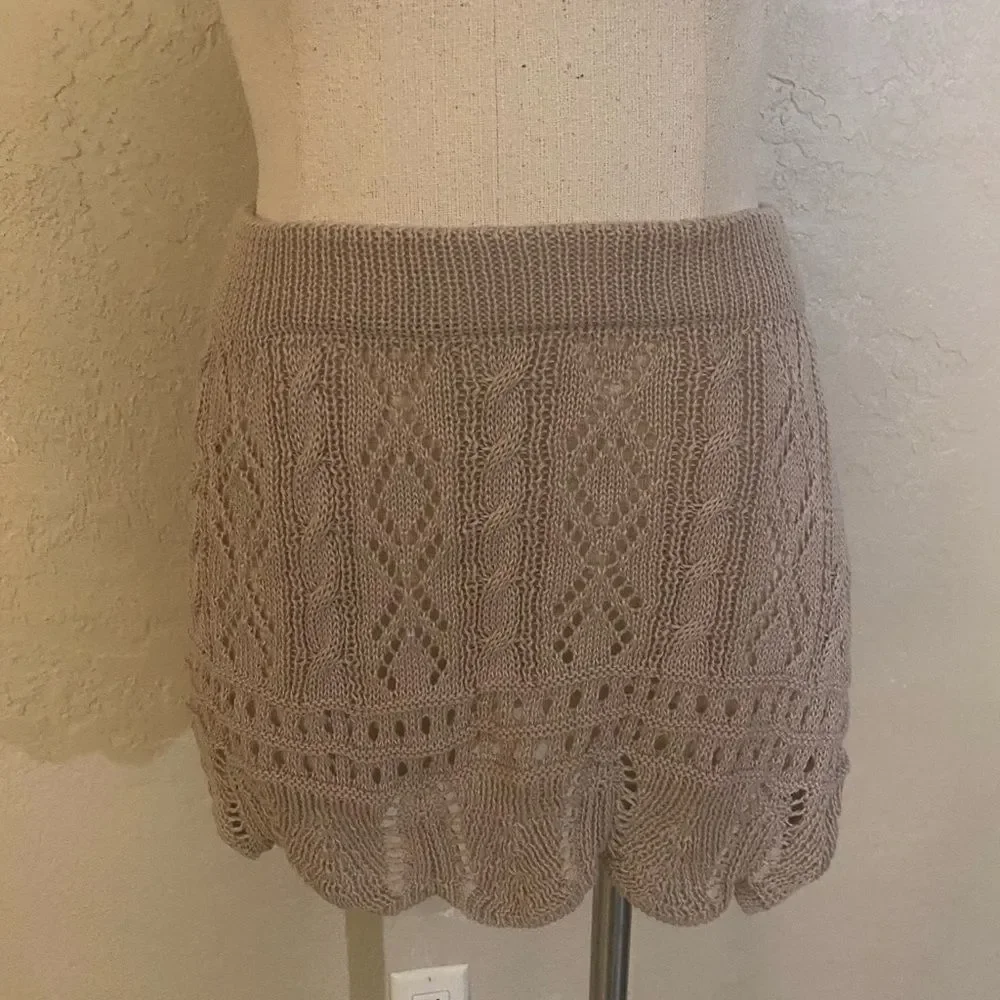 New Verdusa Boho Crochet Knit Swimsuit Coverup Skirt Sz Small
